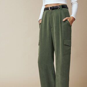 NWT REFORMATION dark green wide-legged pants - Jackson Pant Size 4 in 'Fern'